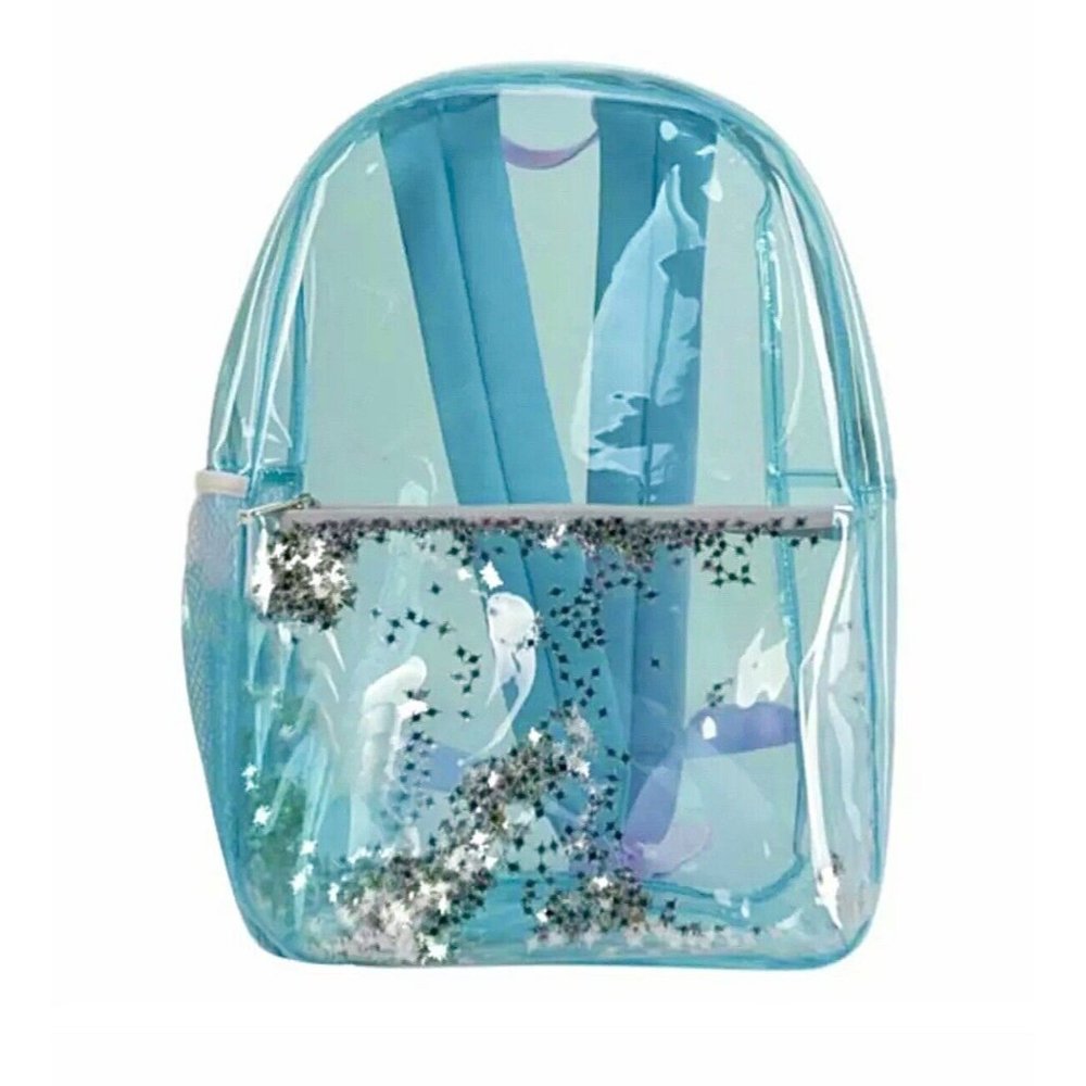 Girls 16.5" Transparent School Backpack - Heavy Duty PVC Travel Bag Waterproof - Picture 3 of 5